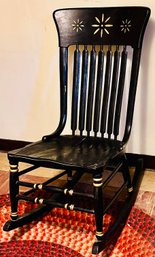 Vintage Black Wood Rocking Chair