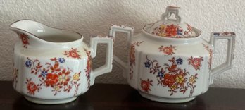 Pair Of Vintage Trigo Japanese Cream & Sugar Bowl