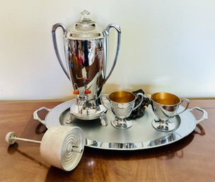 Sunbeam Vintage Electric Coffee Urn With Tray, Creamer, Sugar Cups