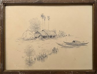 Hut By The Water Signed Print
