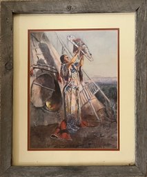 CM Russel - 'Sun Worship In Montana' Framed Art Print