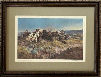 CM Russel - 'The Buffalo Hunt #40' Framed Art Print