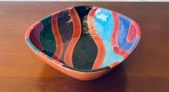 Colorful Glazed Small Bowl By Linda Tarr, 10 Out Of 95
