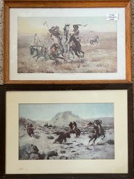 CM Russell - 'When Sioux And Black Feet Meet' Framed Art Prints