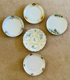 5 European Porcelain Plates, Various Designs