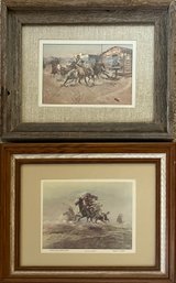 CM Russell - Pair, Including  'When Arrows Spelled Death' Framed Art Prints