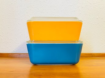 Blue And Orange Pyrex Refrigerator Boxes