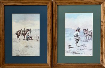 CM Russell - Pair Of Framed Art Prints 'Just A Little Sunshine' & 'Just A Little Pain'