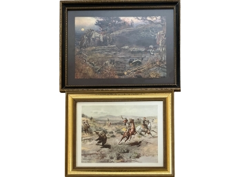 CM Russell - Pair, Including 'Two Of Kind Win' Framed Art Prints