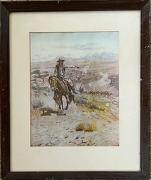 CM Russell - 'Pointing Out The Trail' - Framed Art Print