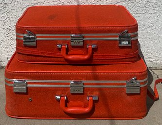 2 Vintage Skyway Suitcases