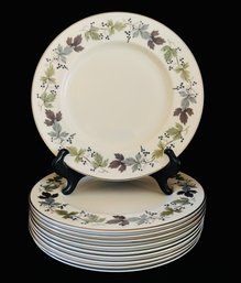 10 Royal Doulton Burgundy Dinner Plates