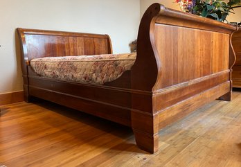 Queen Sized Wooden Sleigh Bed Frame And Mattress