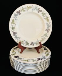 10 Royal Doulton Burgundy Salad Plates