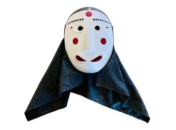 Korean Hand-Painted Wood Mask With Cloth