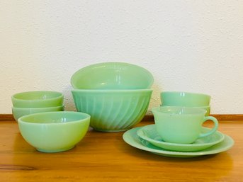 Vintage Fire King Jadeite Alice Pattern Dishware