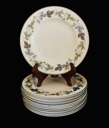 10 Royal Doulton Burgundy Dessert Plates