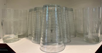 4 Libbey Hoops Coolers And 4 Etched Highballs