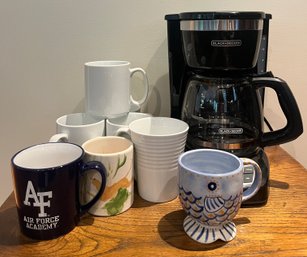 Black And Decker Coffee Pot And Selection Of Mugs