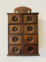 Antique Allspice Wood Drawer Cabinet