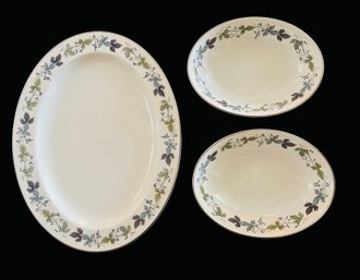 Trio Royal Doulton Burgundy Oval Platters