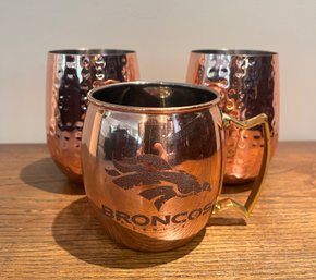 Moscow Mule Cups Including Broncos Themed
