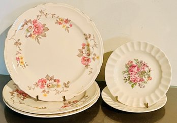 Knowles Blossom Time Plates, 3 Dinner & 2 Salad