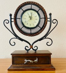 Roman Numeral Clock With Stand And Drawer