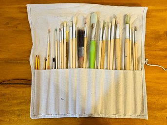 Brush Set With Canvas Carrying Bag