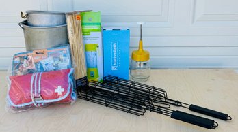 Glamping And Camping Lot With Kitchen Gadgets, Dog First Aid, Pots & More!