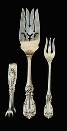 3 Reed & Barton Sterling Silver Serve Ware 2 Forks And A Pair Of Tongs