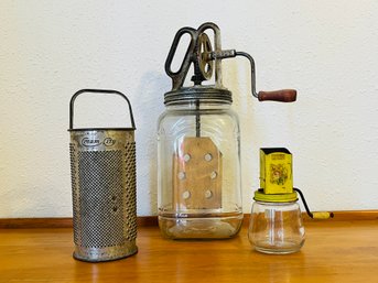 Vintage Butter Churn, Circa 1935 Spice Grater And Cheese Grater