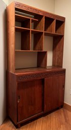 Carved Wooden Hutch With Extra Storage