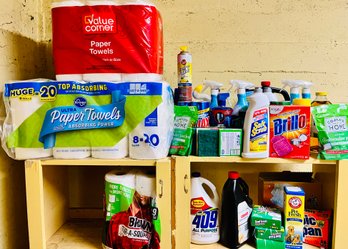 Lot Of Cleaning Supplies & Paper Towels