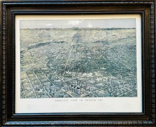 1887 Birdseye View Of Denver Framed Print