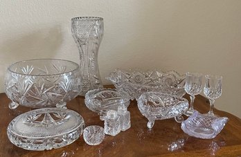 Assortment Of Cut Glass And Crystal Dishes