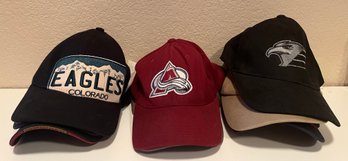 Colorado Avalanche And Eagles Hockey Hats