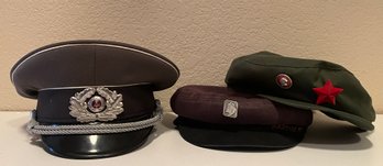 NVA Officers Peaked Cap And Soldier Cap Hats