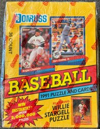 New In Package 36 Count 1991 DonRuss Baseball Puzzle & Cards