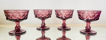 4 PC Vintage Amethyst Dessert /sherbet Glasses