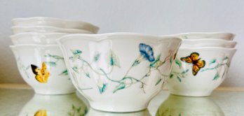 8 PC Lot Of Of Lenox Butterfly Meadow By Louise Le Luyer Bowls