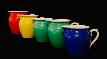 5 Colorful Erphila Czechoslovakia Creamers/Pitchers