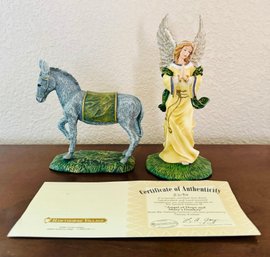 'Angel Of Hope & Mary's Donkey' Hawthorn Village Collectible & Certificate Of Authenticity