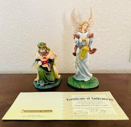 'king Melchoir & Angel Of Light' Hawthorn Village Collectible & Certificate Of Authenticity