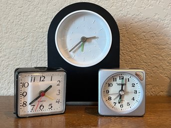 Small Portable Clocks Including Vintage Korjo Clock