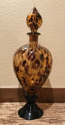 Decorative Blown Glass Bottle With Matching Stopper