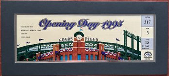 Soft Framed 1995 Colorado Rockies Opening Day Ticket 2 Of 2