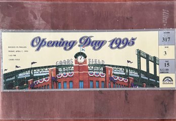 1995 Colorado Rockies Vs. Phillies Opening Day Ticket Print