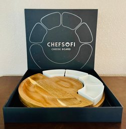 New In Box Chef-sofi Modern Cheese Board With Knife Set And Bowls
