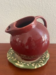 Antique Burgundy Pitcher-Likely Hall